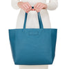Anna Luxury Leather Tote Bag | Ocean Blue