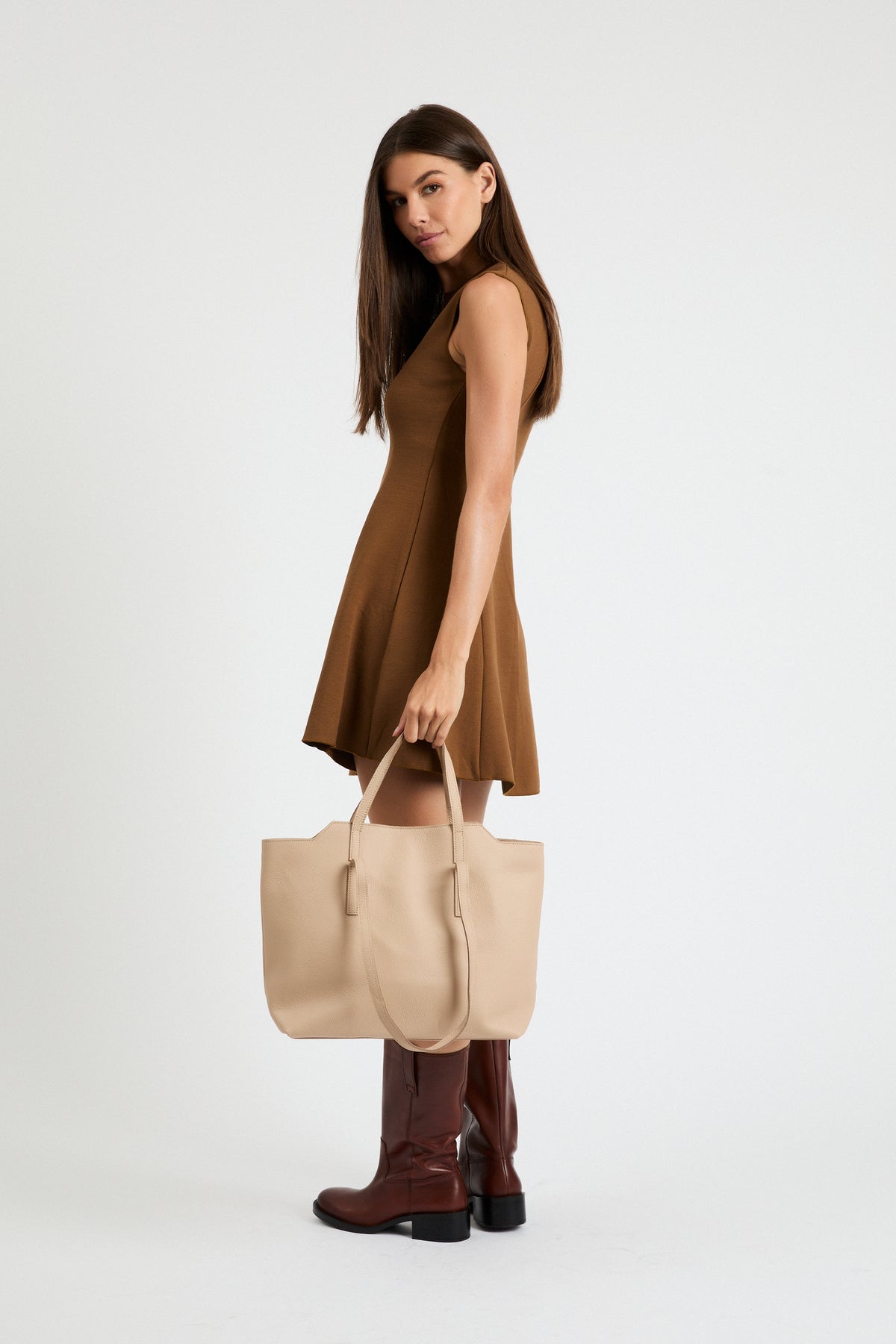 Amber Bag | Pebble Leather | Nude