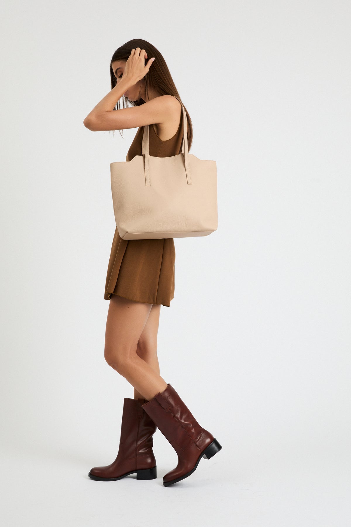 Amber Bag | Pebble Leather | Nude