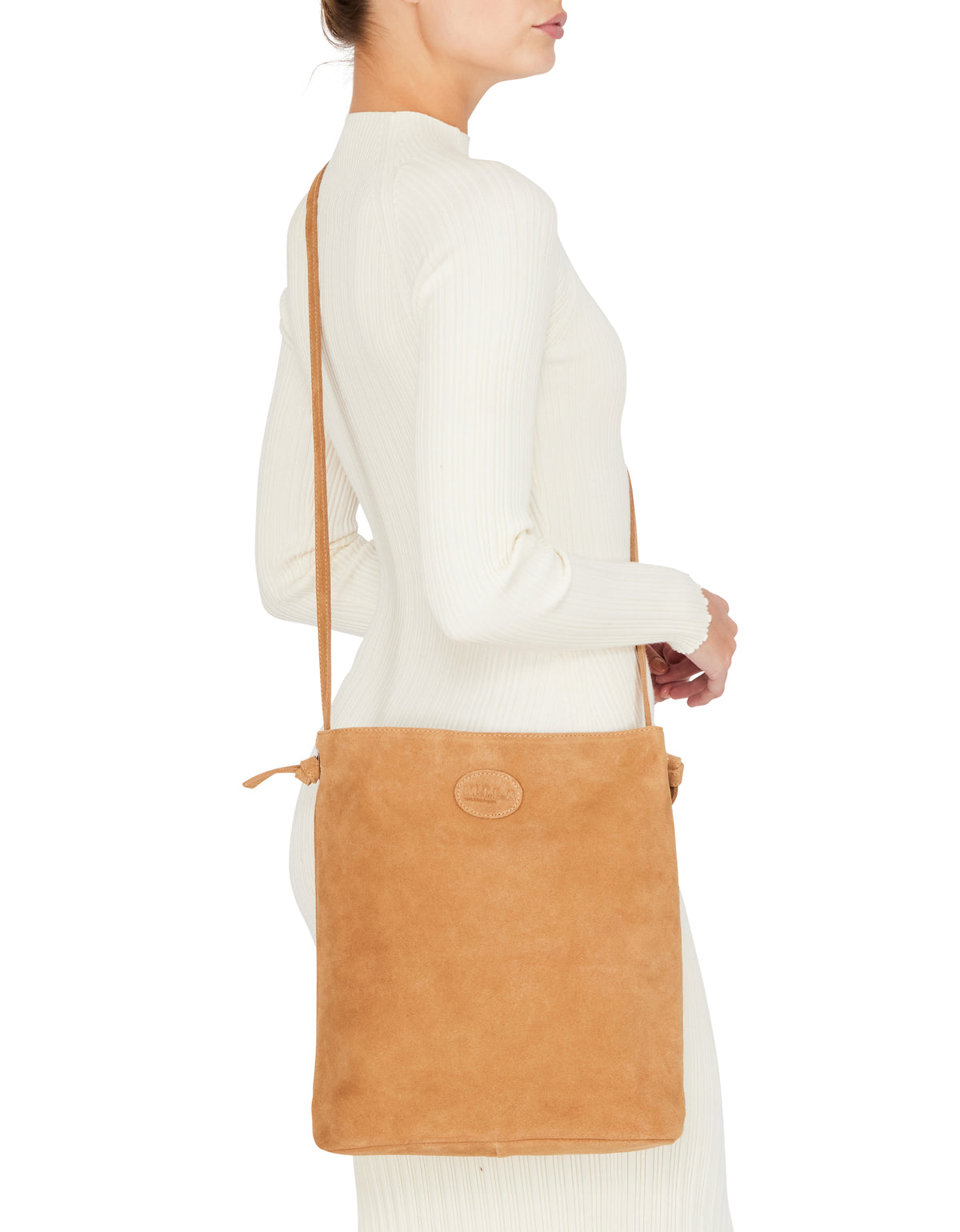 JACKIE Suede Cross body bag | Camel