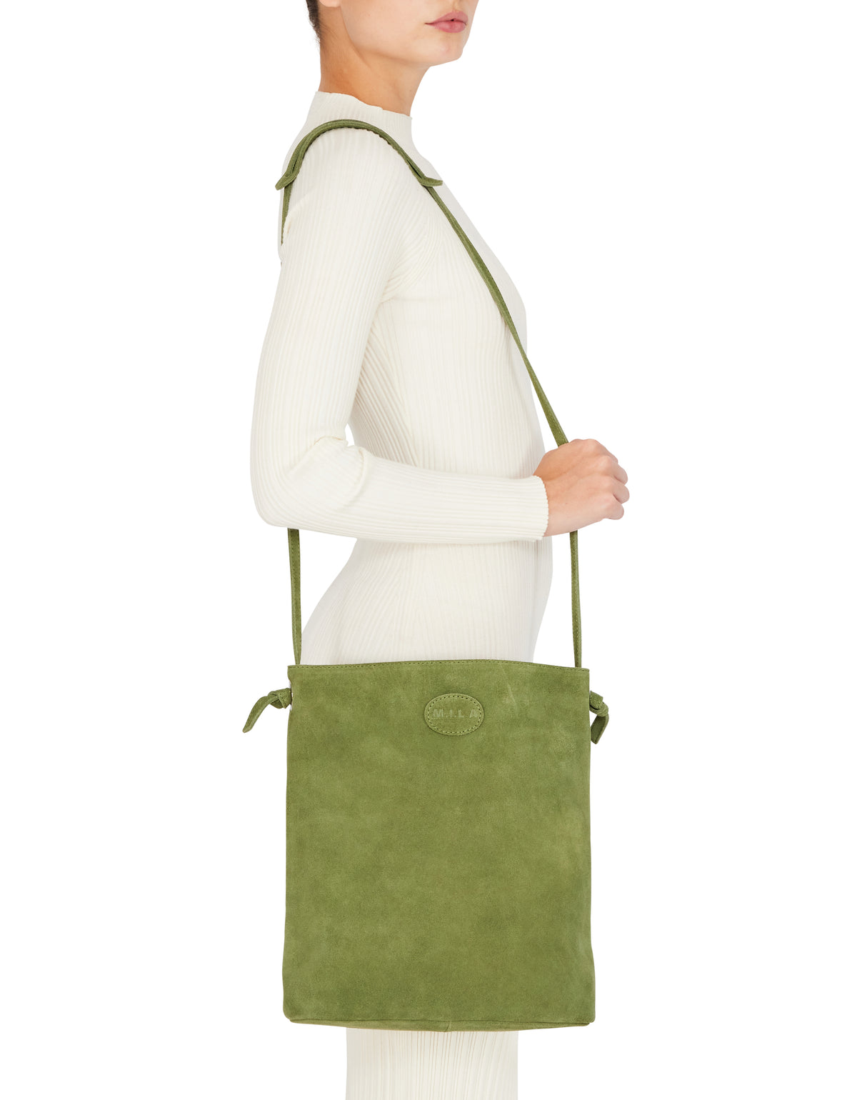 JACKIE Suede Cross body bag | Forest Green