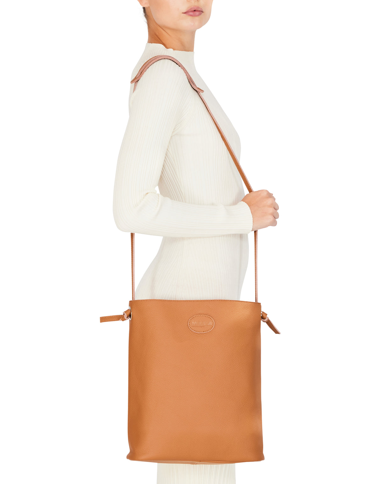 JACKIE Leather Cross body bag | Cappuccino