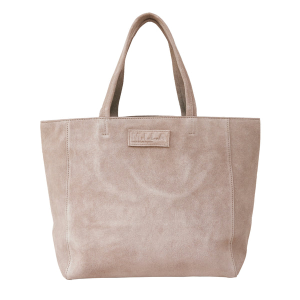 Luxury Tote Bag Suede | Stone – M.I.L.A. made in Los Angeles