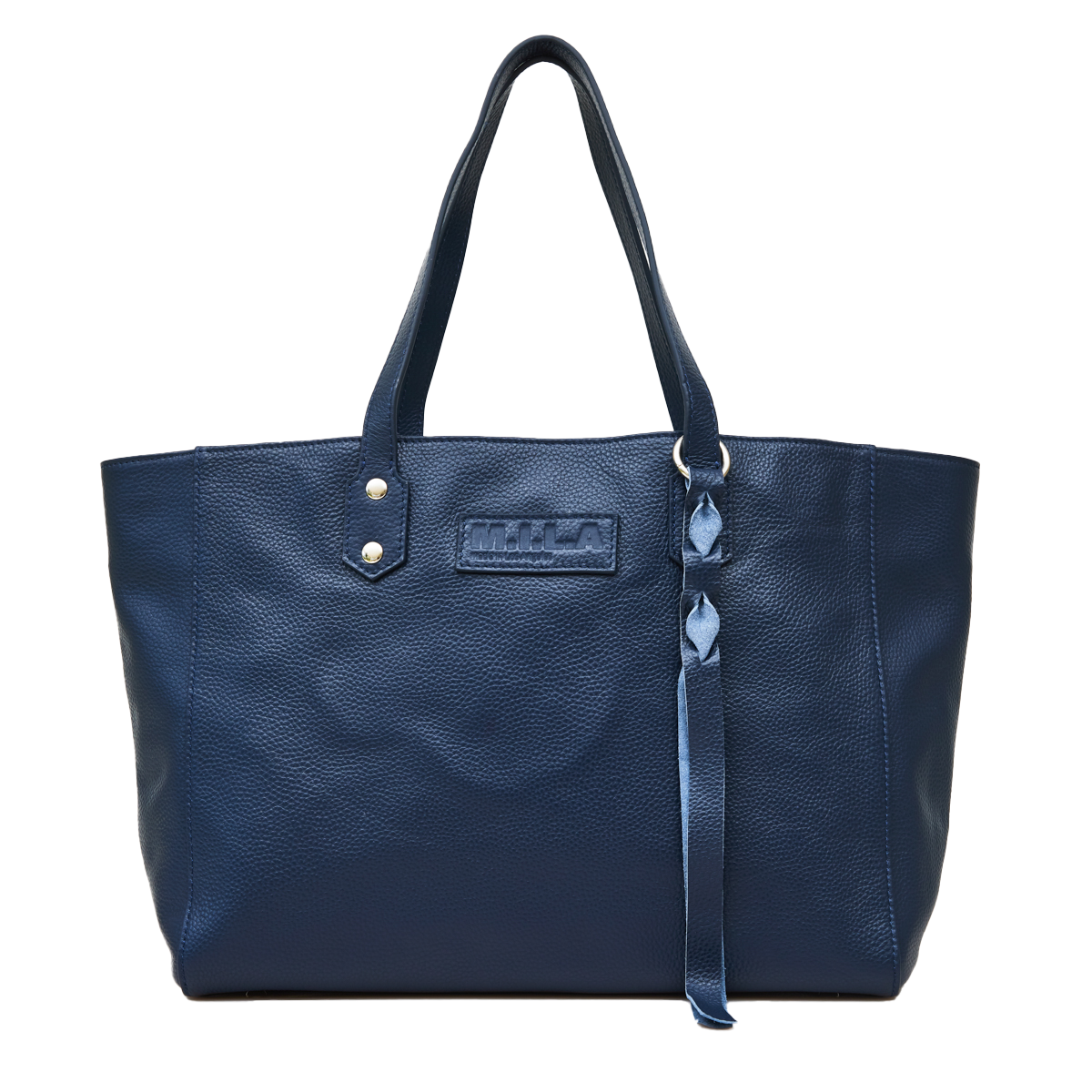 Navy blue leather handbag sale best sale