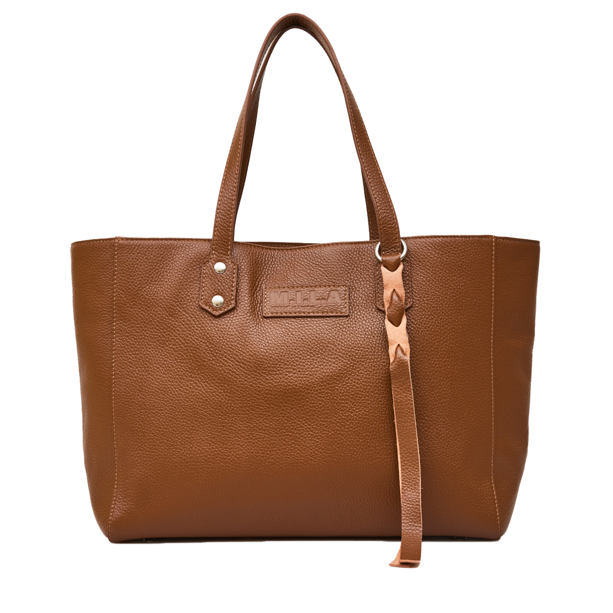 MILA Luxe Bag Leather Caramel Brown