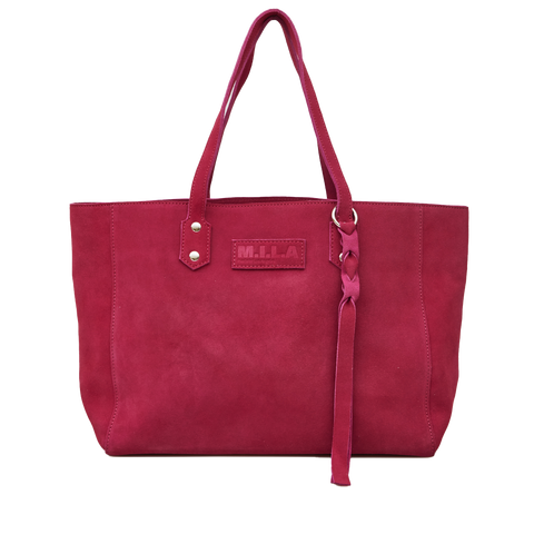 MILA Luxe Bag | Suede | Pink Cherry