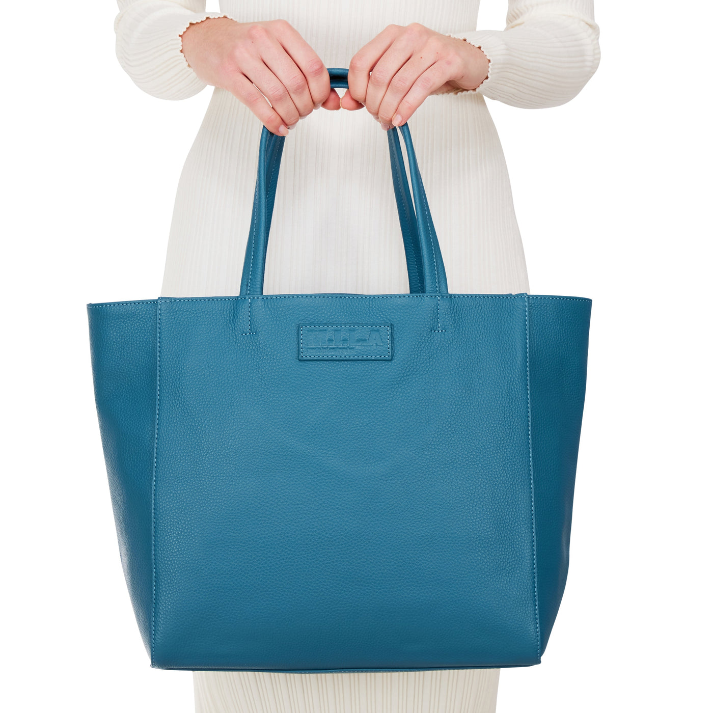 Luxury Leather Tote Bag  Ocean Blue – M.I.L.A. made in Los Angeles